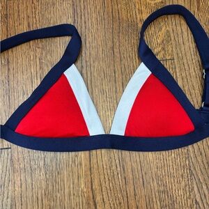 NWOT ONEONE swim bikini top size S red and blue
